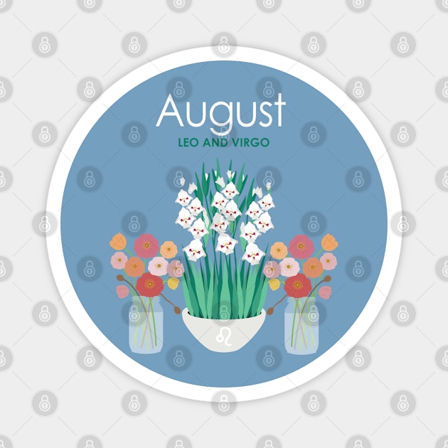 August Birth Flowers Magnet by LjM